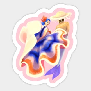 Two lovers in a Mexican dance Sticker